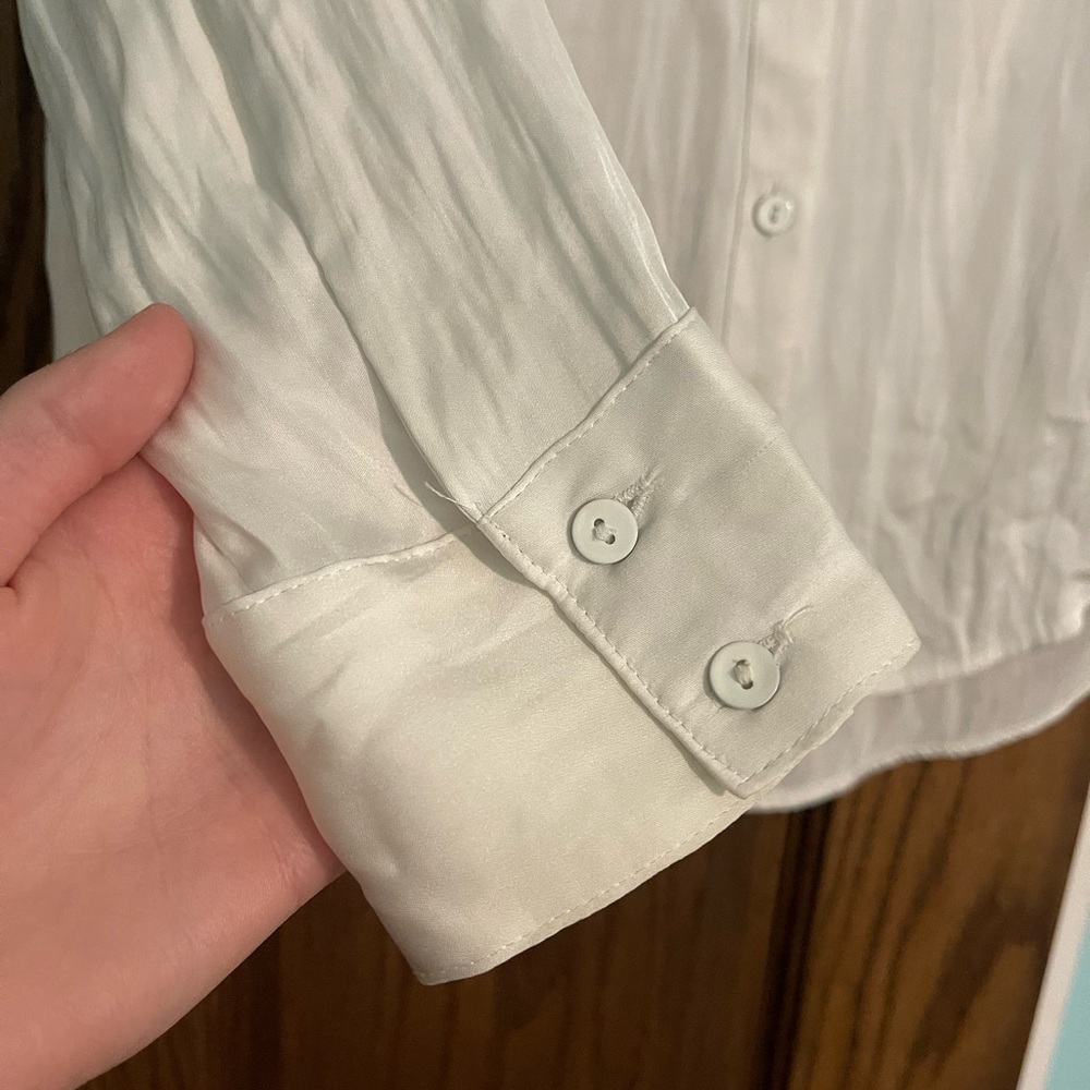 Express White Ruffle Blouse - Picture 3 of 5